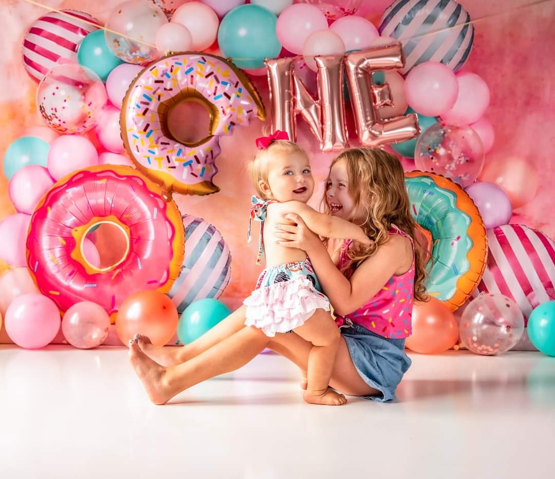Kate Cake Smash Donut Balloon Backdrop Designed by Emetselch