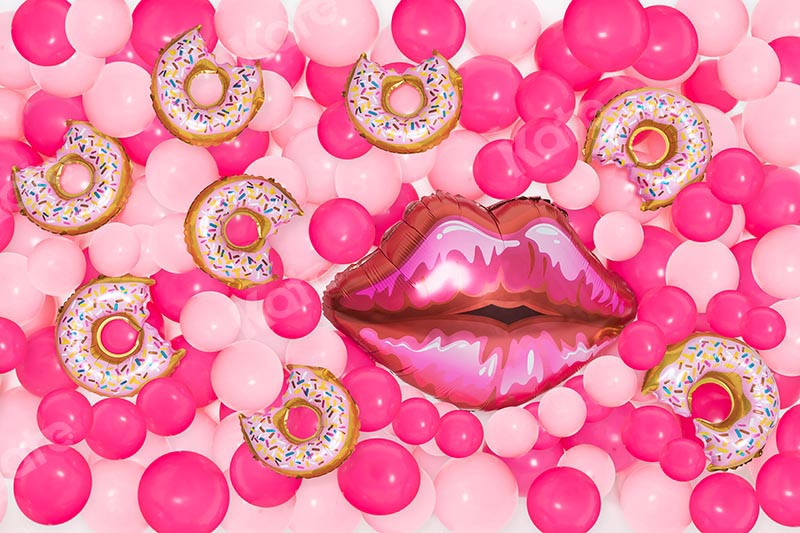 Kate Girly Barbie Pink Balloon Cake Smash Backdrop Designed by Emetselch - Kate Backdrop AU