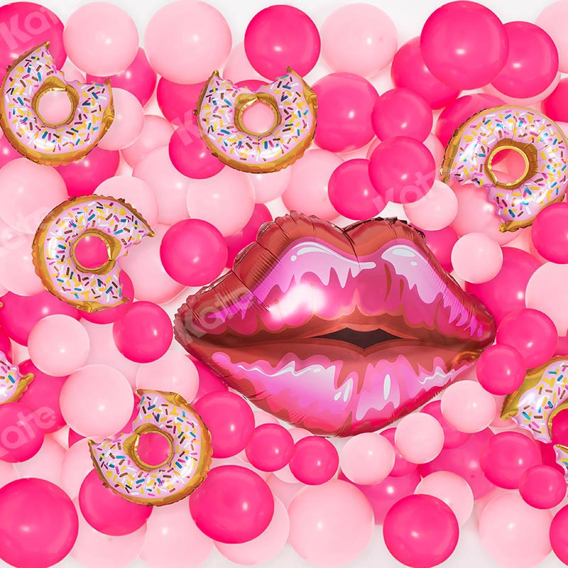 Kate Girly Barbie Pink Balloon Cake Smash Backdrop Designed by Emetselch