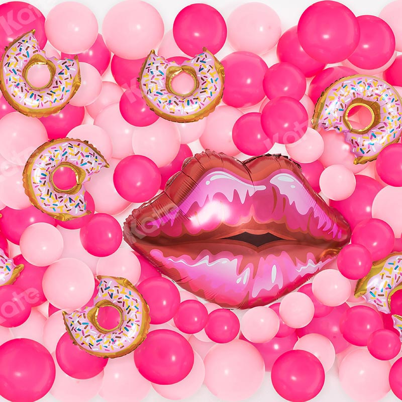 Kate Girly Barbie Pink Balloon Cake Smash Backdrop Designed by Emetselch - Kate Backdrop AU
