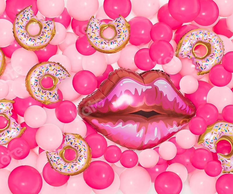 Kate Girly Barbie Pink Balloon Cake Smash Backdrop Designed by Emetselch - Kate Backdrop AU