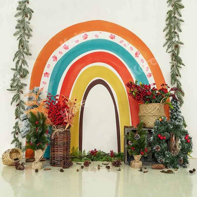 Kate Christmas Rainbow Boho Backdrop Designed by Emetselch - Kate Backdrop AU