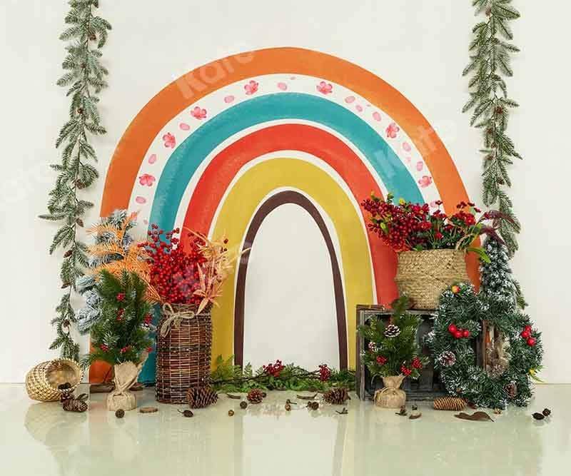 Kate Christmas Rainbow Boho Backdrop Designed by Emetselch - Kate Backdrop AU