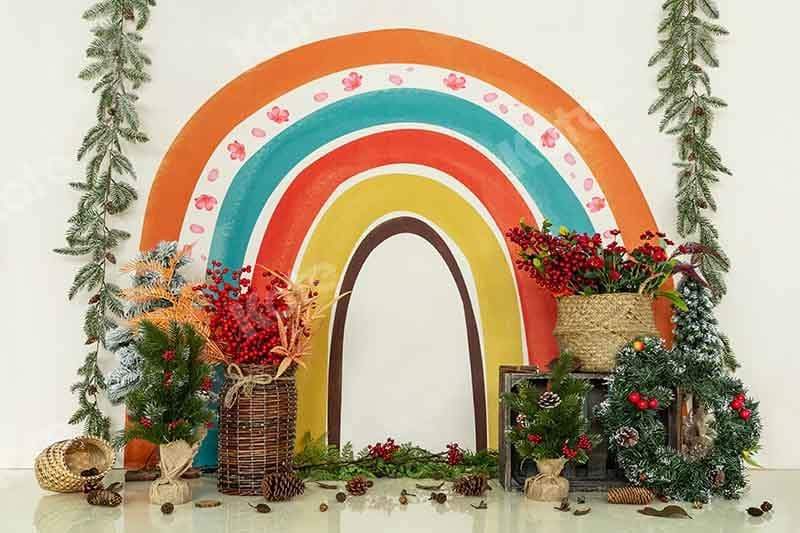 Kate Christmas Rainbow Boho Backdrop Designed by Emetselch