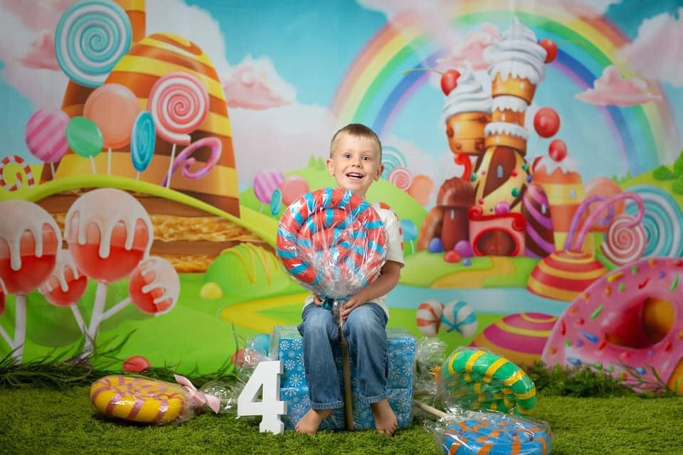 Kate Candy Animation World Backdrop Cake Smash for Children Photography - Kate Backdrop AU