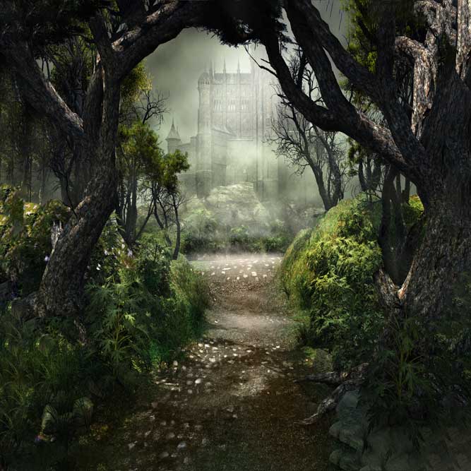 Kate Forest Scenery Backdrop Castle Tree Fantastic Easter/Spring - Kate Backdrop AU