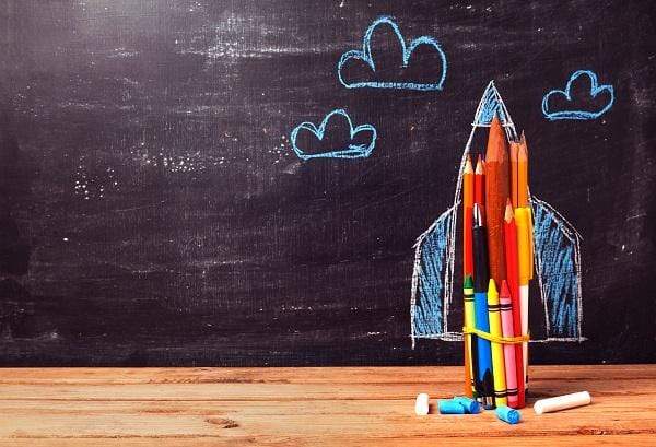 Kate Backdrop to School Aircraft clouds blackboard Children photos - Kate Backdrop AU