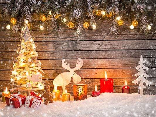 Katebackdrop£ºKate Christmas Photo Backdrop Snow Wooden Wall For Chlidren Photography