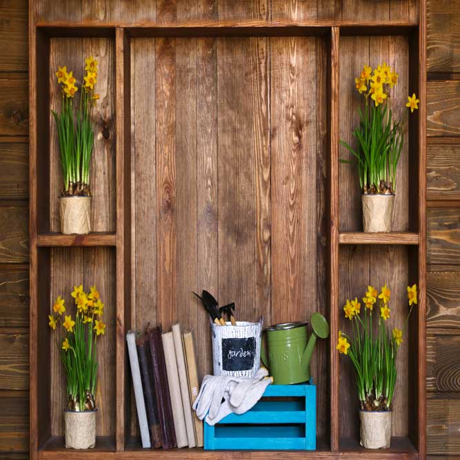 Kate Spring Dark Wood Easter Garden Backdrop - Kate Backdrop AU