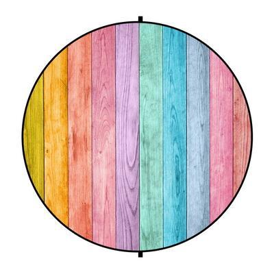 Kate Rainbow Wood/Pink Flowers Round Mixed Collapsible Backdrop for Baby Photography 5X5ft(1.5x1.5m)