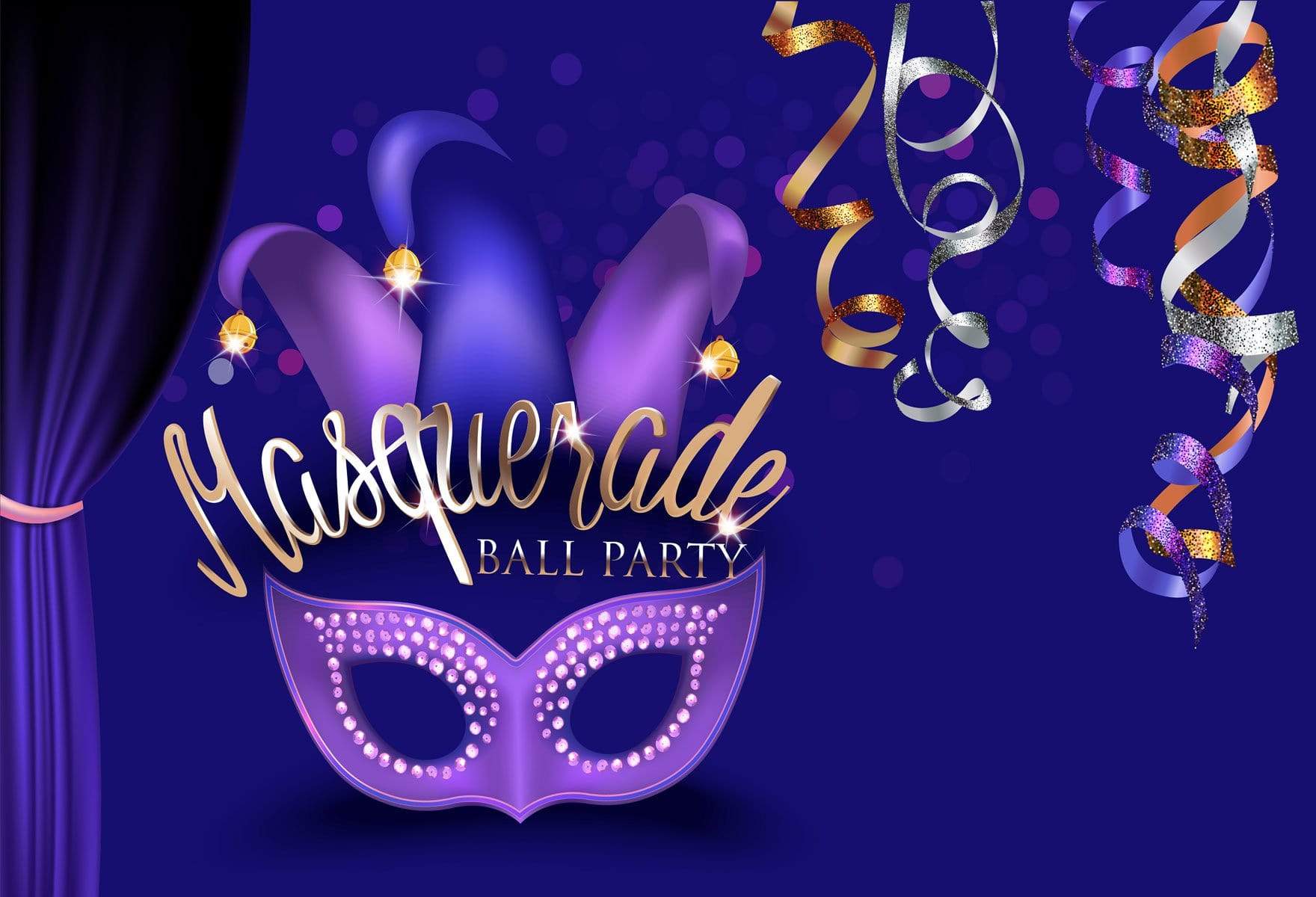 Kate Carnival Purple Background With And Shining Ribbon for Photography - Kate Backdrop AU