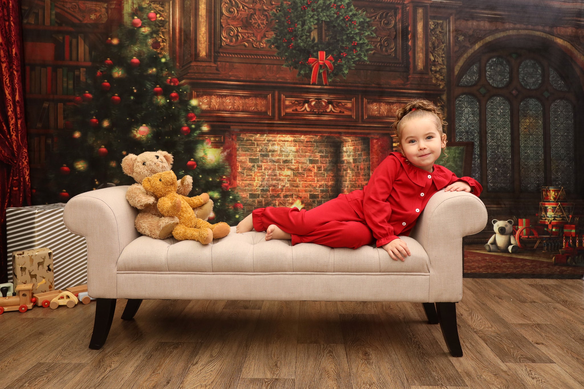 Kate Christmas Tree And Fireplace Decorations for Photography - Kate Backdrop AU