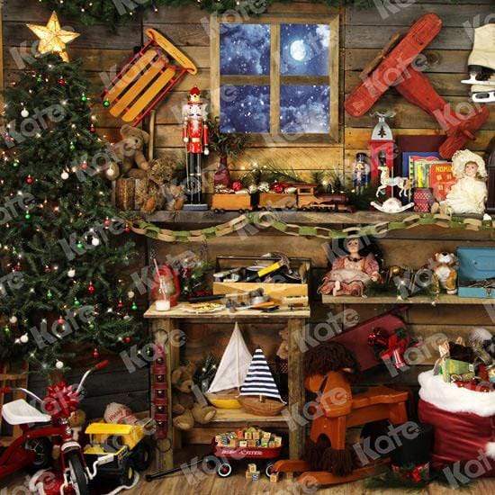 Kate Christmas Santas Workshop Backdrop designed by Arica Kirby - Kate Backdrop AU