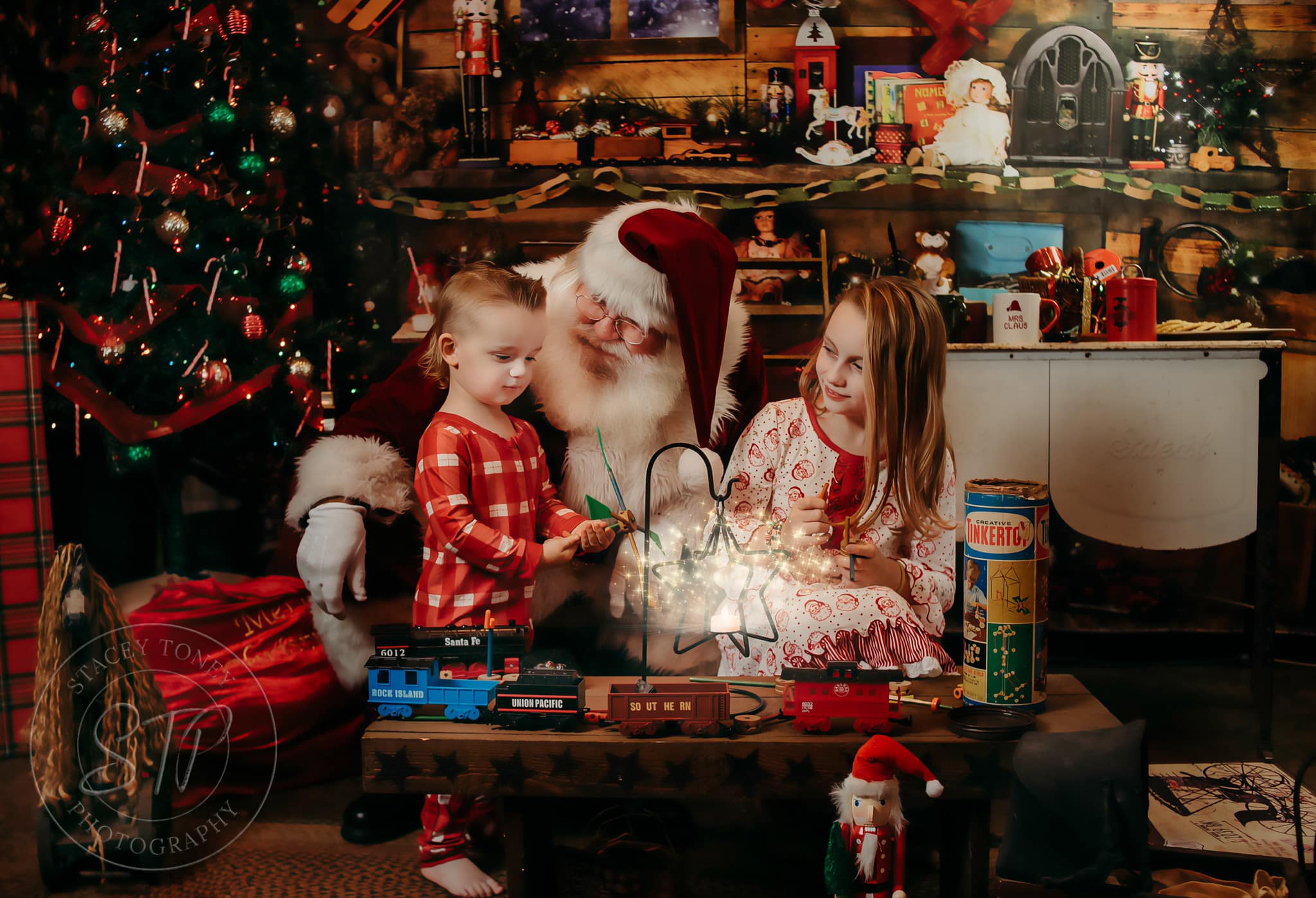 Kate Christmas Santas Workshop Backdrop designed by Arica Kirby - Kate Backdrop AU