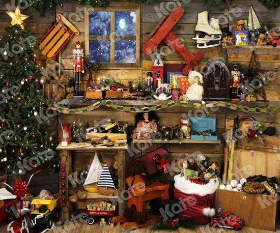 Kate Christmas Santas Workshop Backdrop designed by Arica Kirby - Kate Backdrop AU