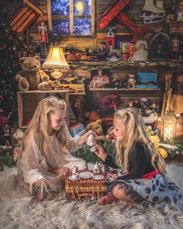 Kate Christmas Santas Workshop Backdrop designed by Arica Kirby - Kate Backdrop AU