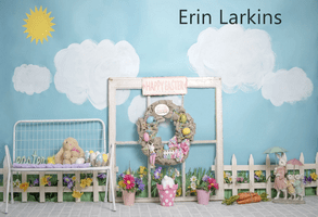 Kate Rabbits Decorations Easter Spring Children Backdrop for Photography Designed by Erin Larkins