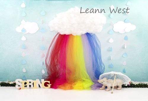 Kate Sping Rainbow with Decorations Children Backdrop for Photography Designed by Leann West