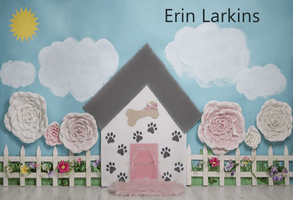 Kate Pet Park Railing with flowers Spring Children Backdrop for Photography Designed by Erin Larkins - Kate Backdrop AU