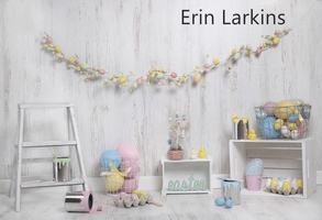 Kate Colorful Eggs Decorations Easter Spring Children Backdrop for Photography Designed by Erin Larkins - Kate Backdrop AU