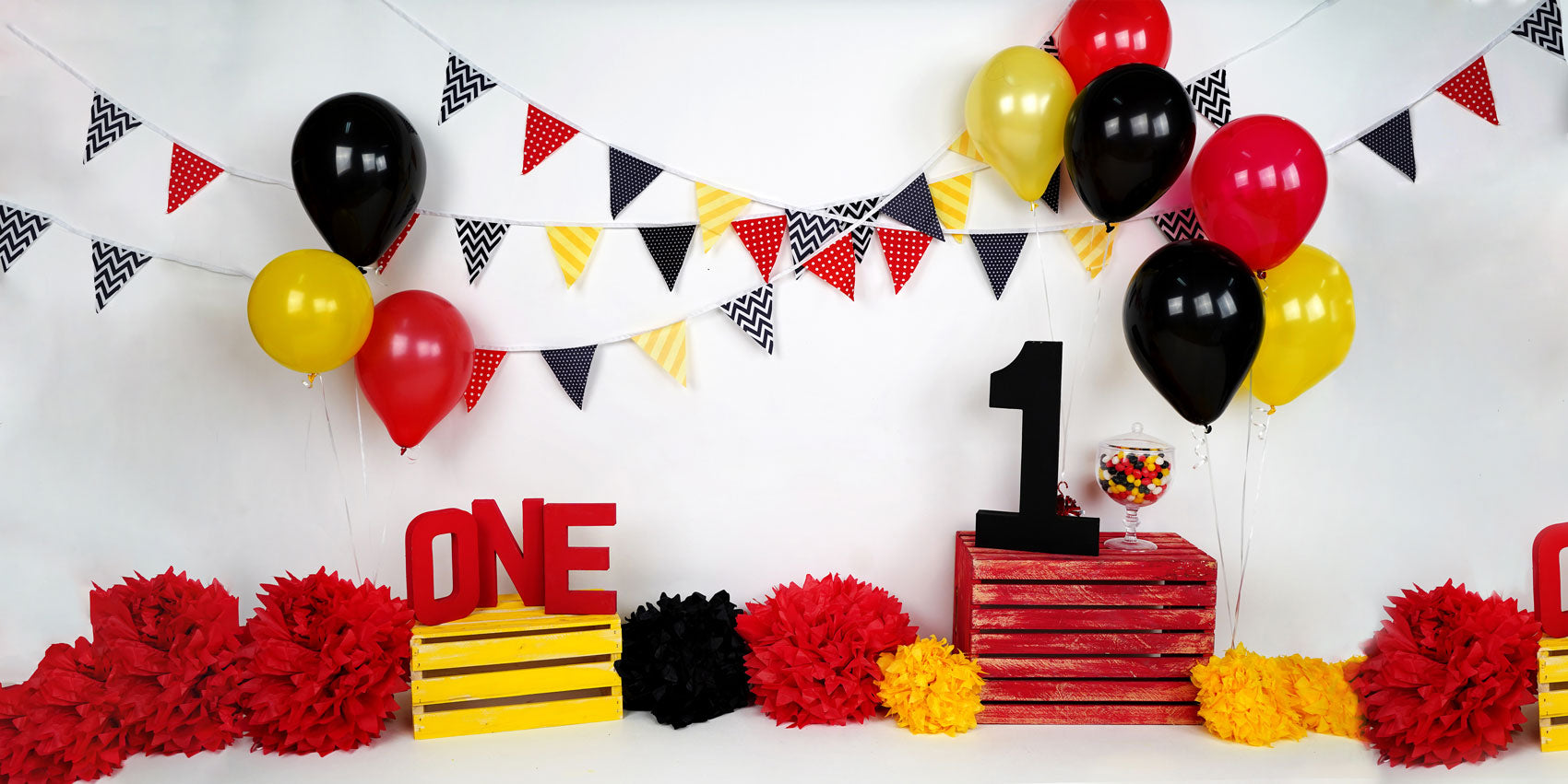 Kate Balloons Mouse Baby 1st Cake Smash Backdrop designed by Arica Kirby - Kate Backdrop AU