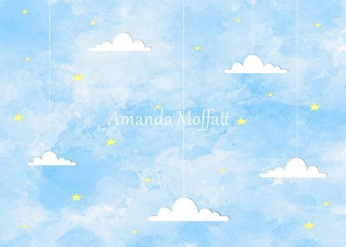 Kate Blue Sky and Clouds Children Backdrop for Photography Designed by Amanda Moffatt