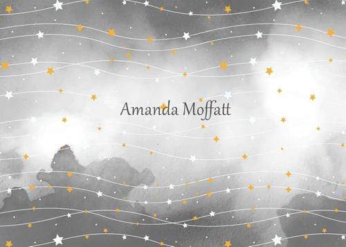 Kate Grey Clouds Star Strands Children Backdrop for Photography Designed by Amanda Moffatt - Kate Backdrop AU