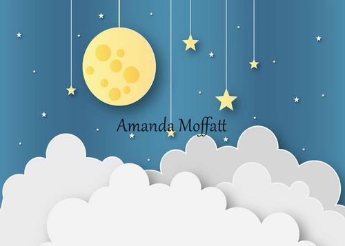 Kate Moon and Clouds Children Backdrop for Photography Designed by Amanda Moffatt - Kate Backdrop AU