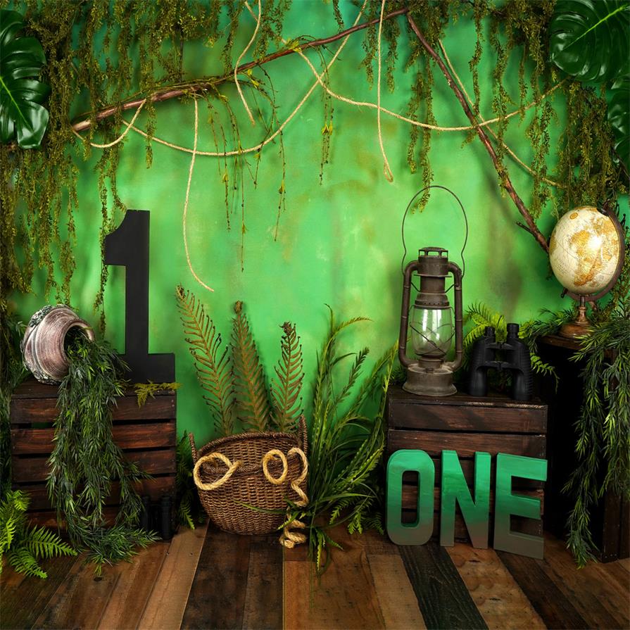 Kate Jungle 1st Birthday Summer Backdrop Designed by Arica Kirby - Kate Backdrop AU