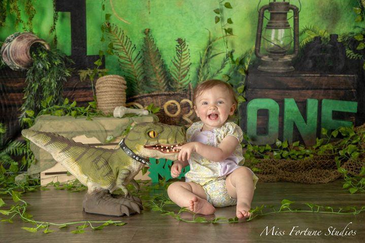 Kate Jungle 1st Birthday Summer Backdrop Designed by Arica Kirby