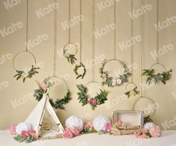 Kate Spring Flowers Camping Children Birthday Backdrop for Photography Designed by Mandy Ringe Photography