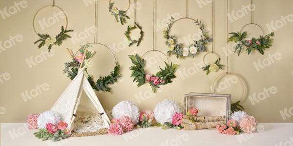 Kate Spring Flowers Camping Children Birthday Backdrop for Photography Designed by Mandy Ringe Photography