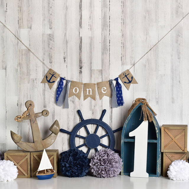 Kate Rudder Anchor Sailor Children Backdrop for Summer cake smash Designed by Mandy Ringe Photography