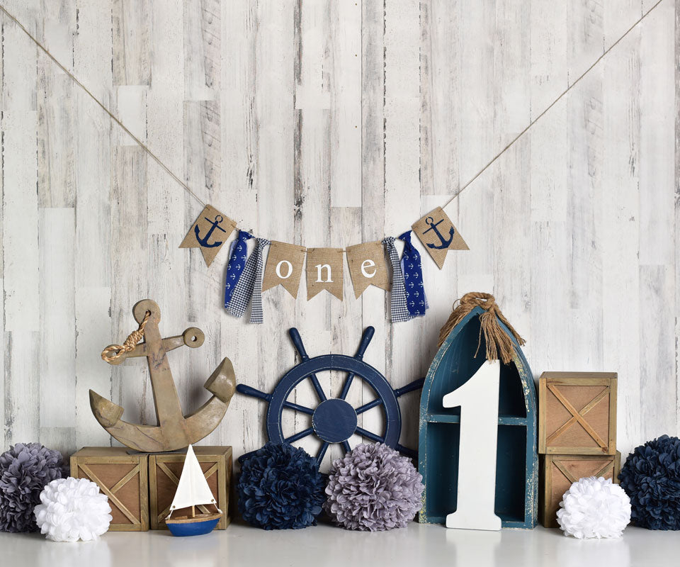 Kate Rudder Anchor Sailor Children Backdrop for Summer cake smash Designed by Mandy Ringe Photography