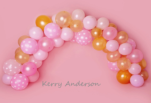 Kate Pink and Gold Balloons Birthday Children Backdrop for Photography Designed by Kerry Anderson