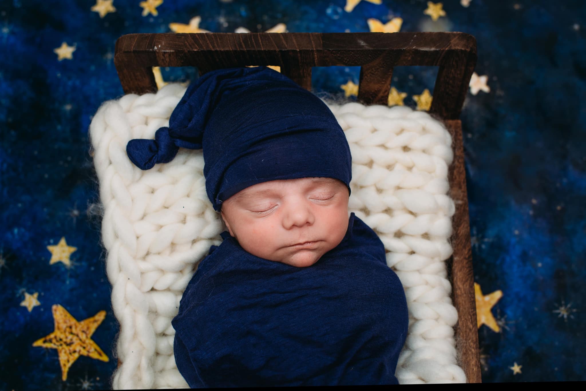 Kate Night Sky with Gold Stars Children Birthday Backdrop for Photography Designed by Mandy Ringe Photography