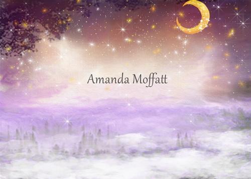 Kate Moon and stars Fantasy Sky in Pink Backdrop for Photography Designed by Amanda Moffatt