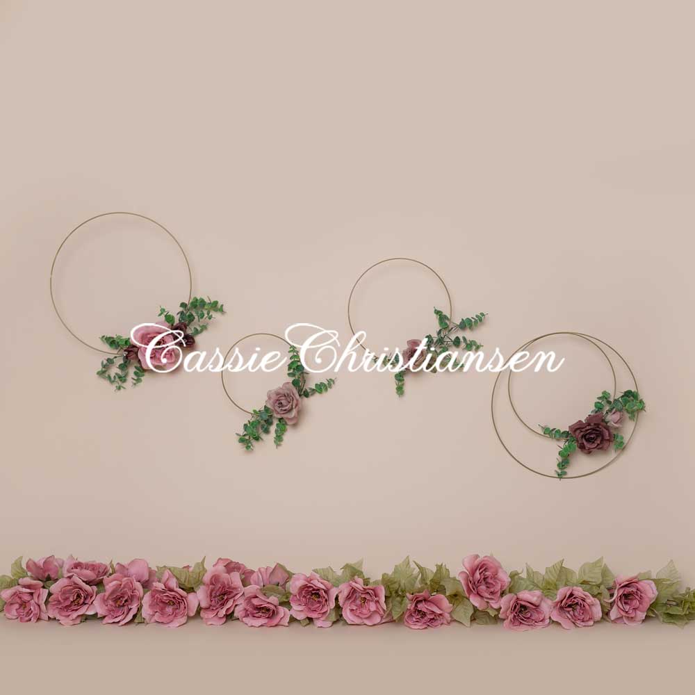 Kate Art Color Garland Rose Floral Backdrop for Photography Designed by Cassie Christiansen Photography