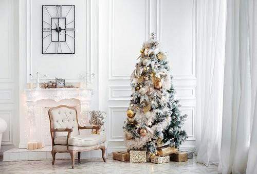 Kate Christmas Trees Decoration White Room Backdrop for Photography