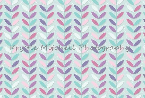 Kate Seamless Leaves Pattern for Girls Backdrop Designed By Krystle Mitchell Photography