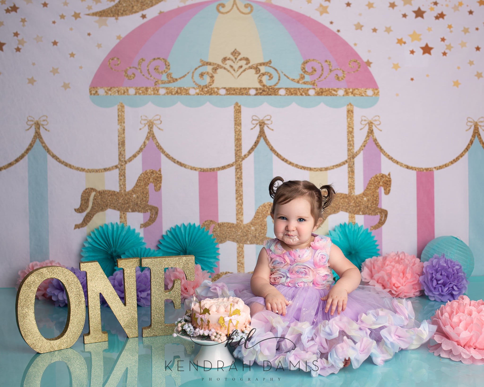 Kate Carousel Cake Smach Backdrop for Photography - Kate Backdrop AU