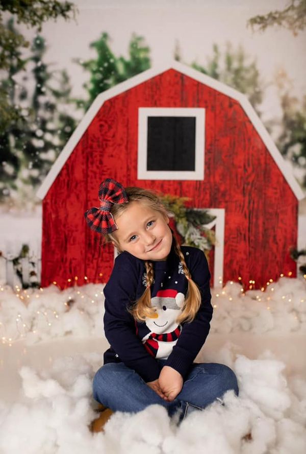 Kate Winter Red Barn Backdrop Designed By Arica Kirby - Kate Backdrop AU