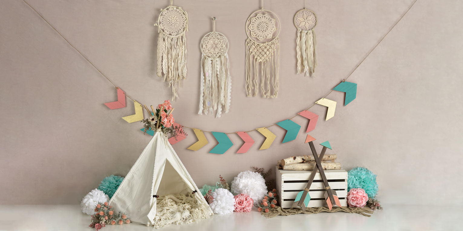 Kate Wild Boho Girl Birthday Backdrop Designed By Mandy Ringe Photography - Kate Backdrop AU