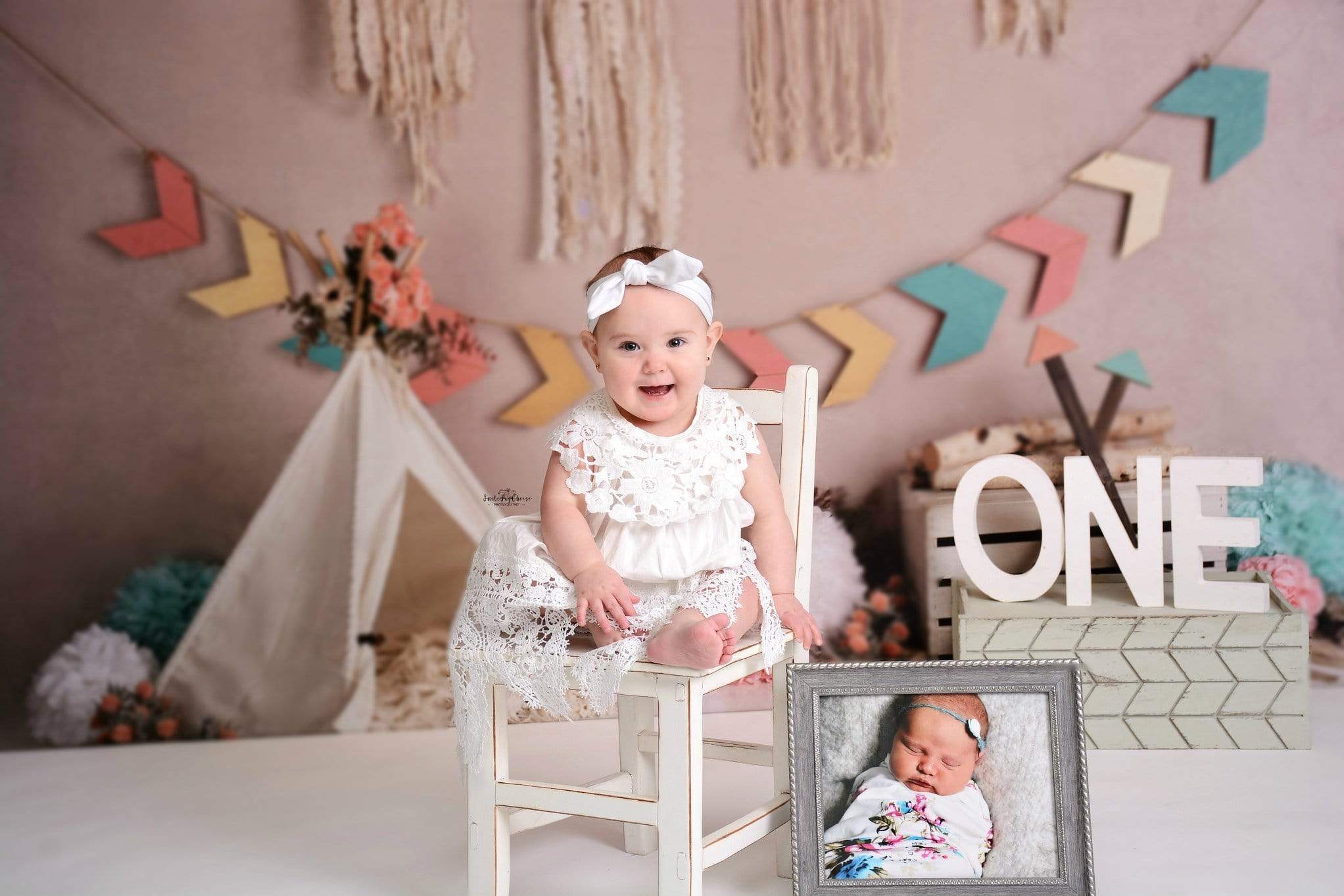 Kate Wild Boho Girl Birthday Backdrop Designed By Mandy Ringe Photography - Kate Backdrop AU