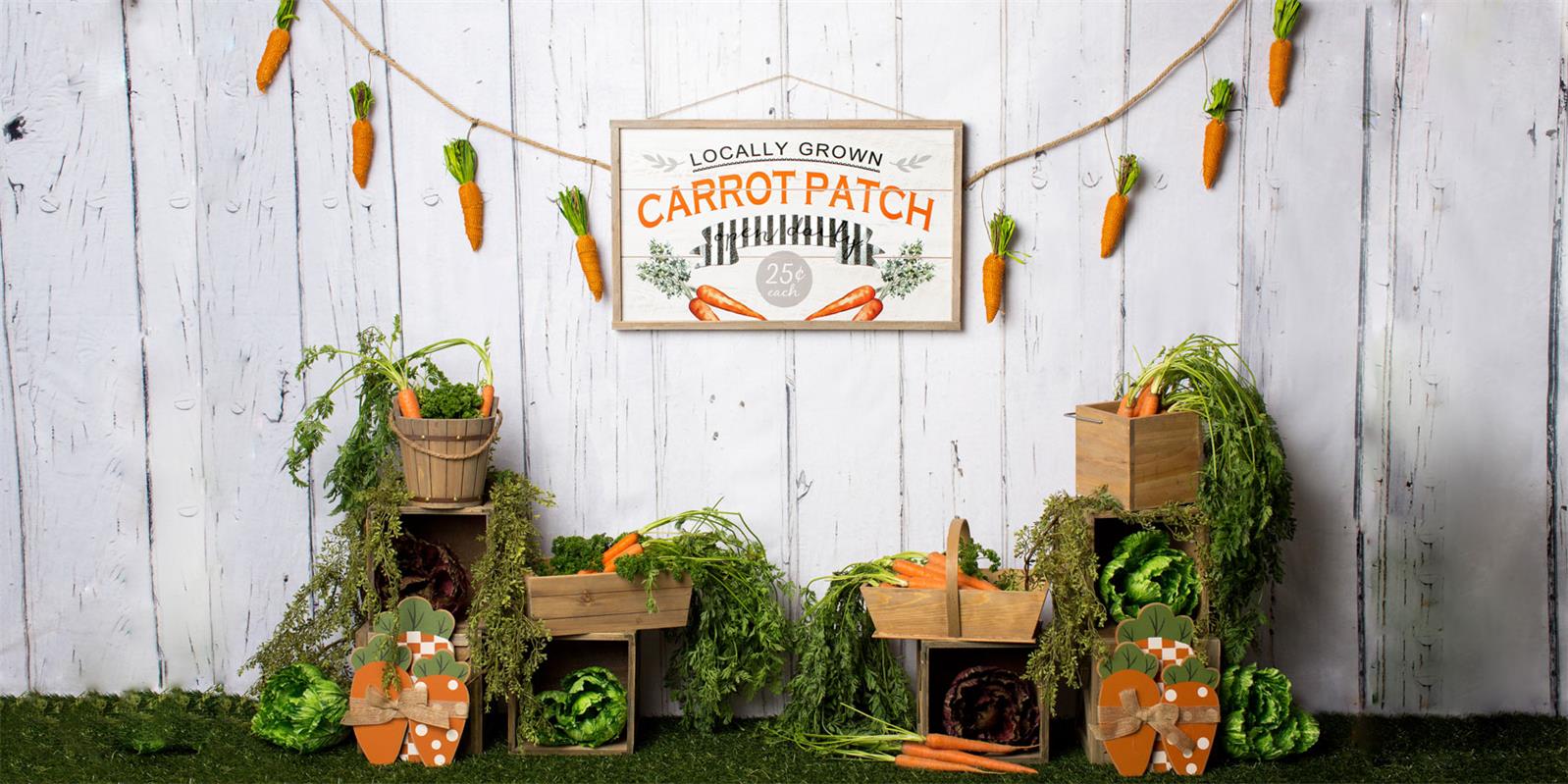 Kate Carrot Patch Easter Backdrop Designed by Megan Leigh Photography - Kate Backdrop AU