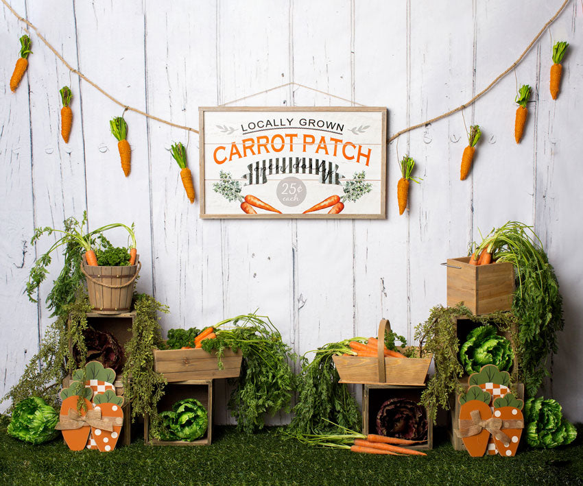 Kate Carrot Patch Easter Backdrop Designed by Megan Leigh Photography - Kate Backdrop AU