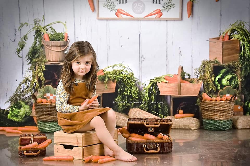 Kate Carrot Patch Easter Backdrop Designed by Megan Leigh Photography - Kate Backdrop AU