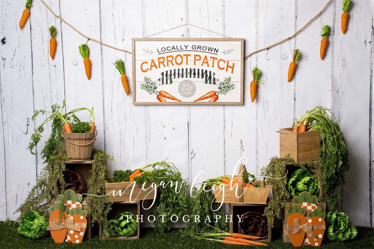 Kate Carrot Patch Easter Backdrop Designed by Megan Leigh Photography - Kate Backdrop AU