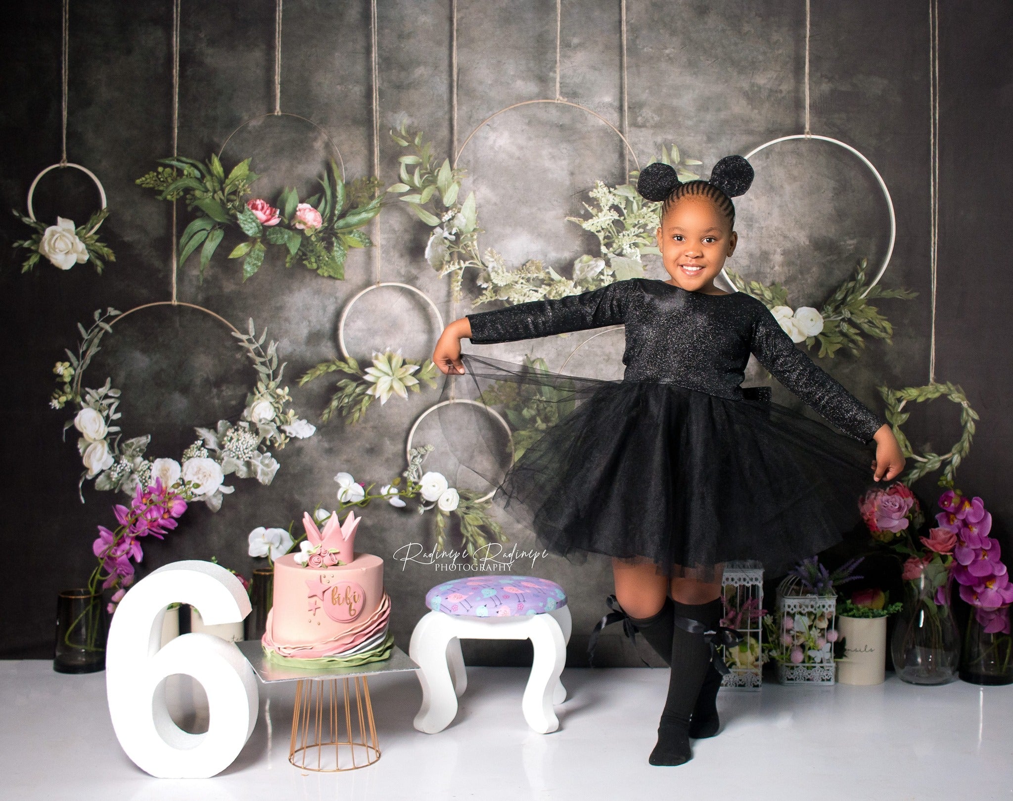Kate Dark Floral Hoops Backdrop Designed By Mandy Ringe Photography - Kate Backdrop AU