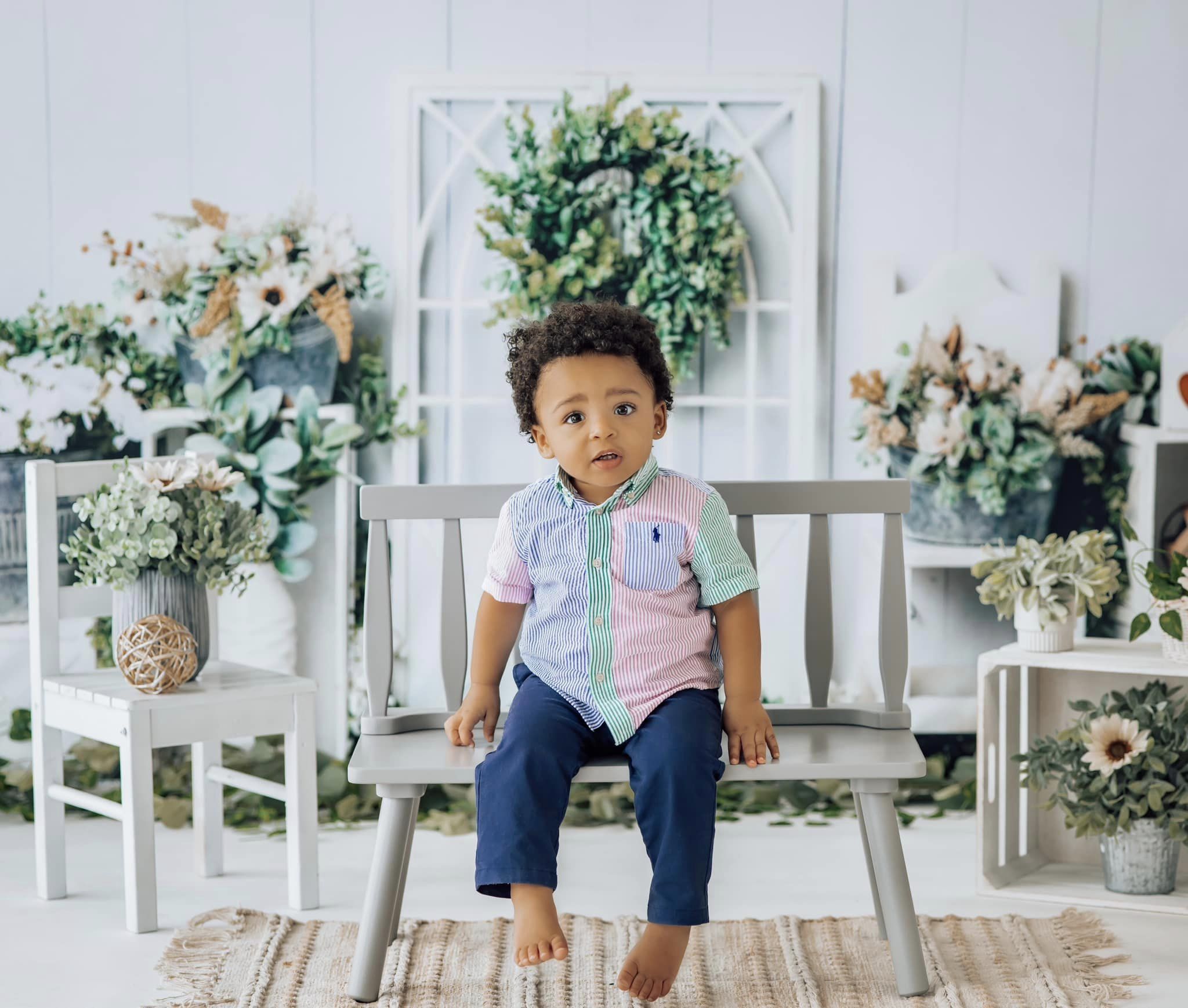 Kate Floral White Boho Backdrop Designed By Megan Leigh Photography - Kate Backdrop AU